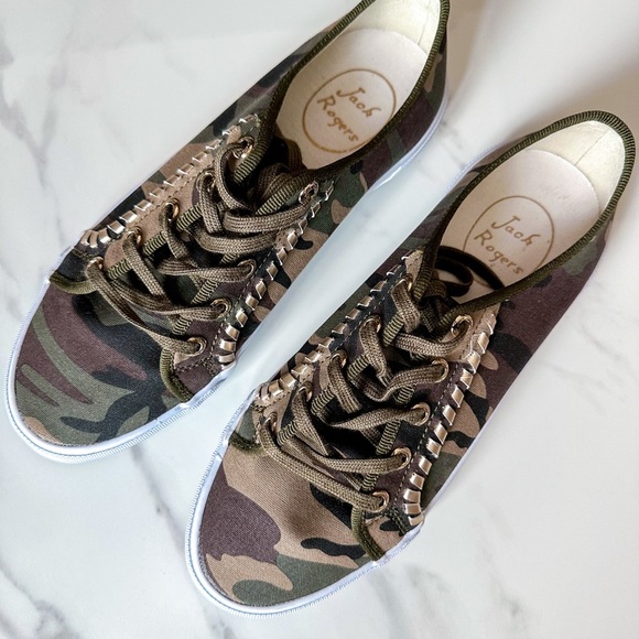 Jack Rogers Carter Camo Sneakers Sz 7 - Picture 2 of 9